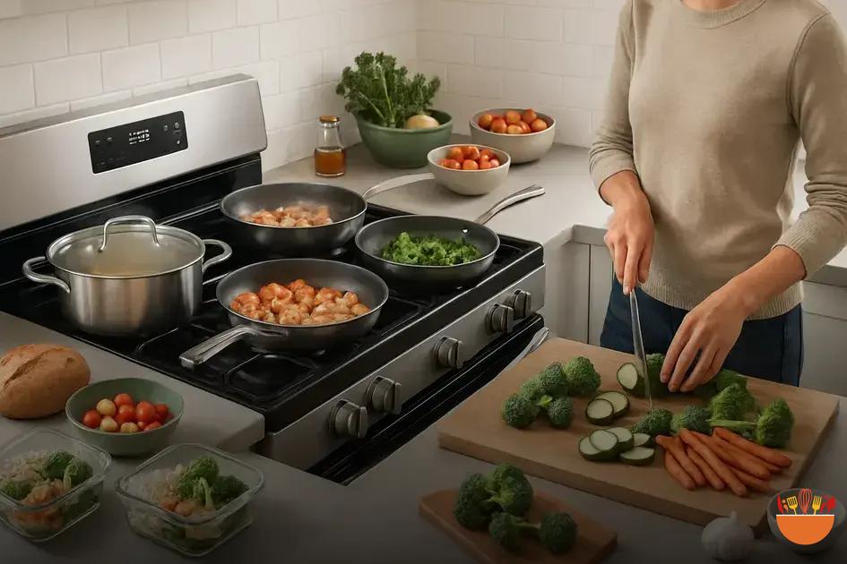 Passo a passo para cozinhar várias refeições em sequência