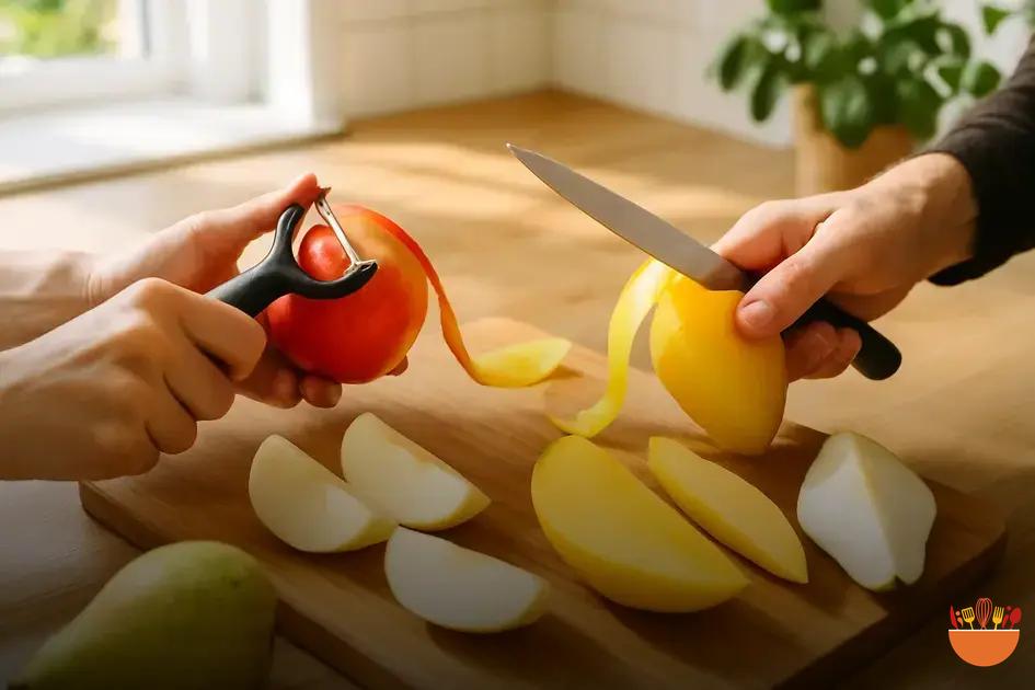 Técnicas rápidas para descascar frutas comuns